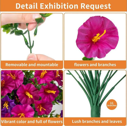 Artificial Rose Vine Hanging Garland 3pcs 216 Flowers – High-Density UV-Resistant Faux Rose Flower Vines with Realistic Roses & Foliage