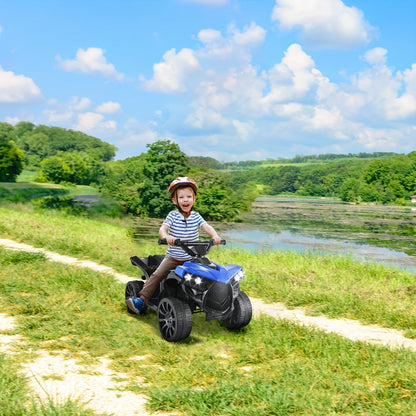 Kids Electric Ride-On ATV 4-Wheeler Quad with LED Headlights Foot Pedal Accelerator Anti-Slip Tires 55 lbs Capacity Outdoor Birthday Gift