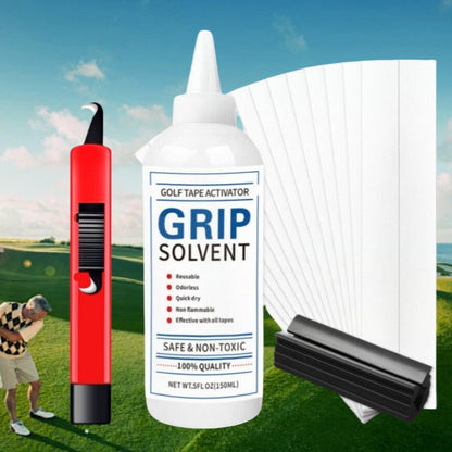 Golf Grip Regripping Kit 4 Sets with Hook Blades Grip Tape Strips Grip Solvent 8oz Rubber Vise Clamp Complete Golf Club Grip Installation
