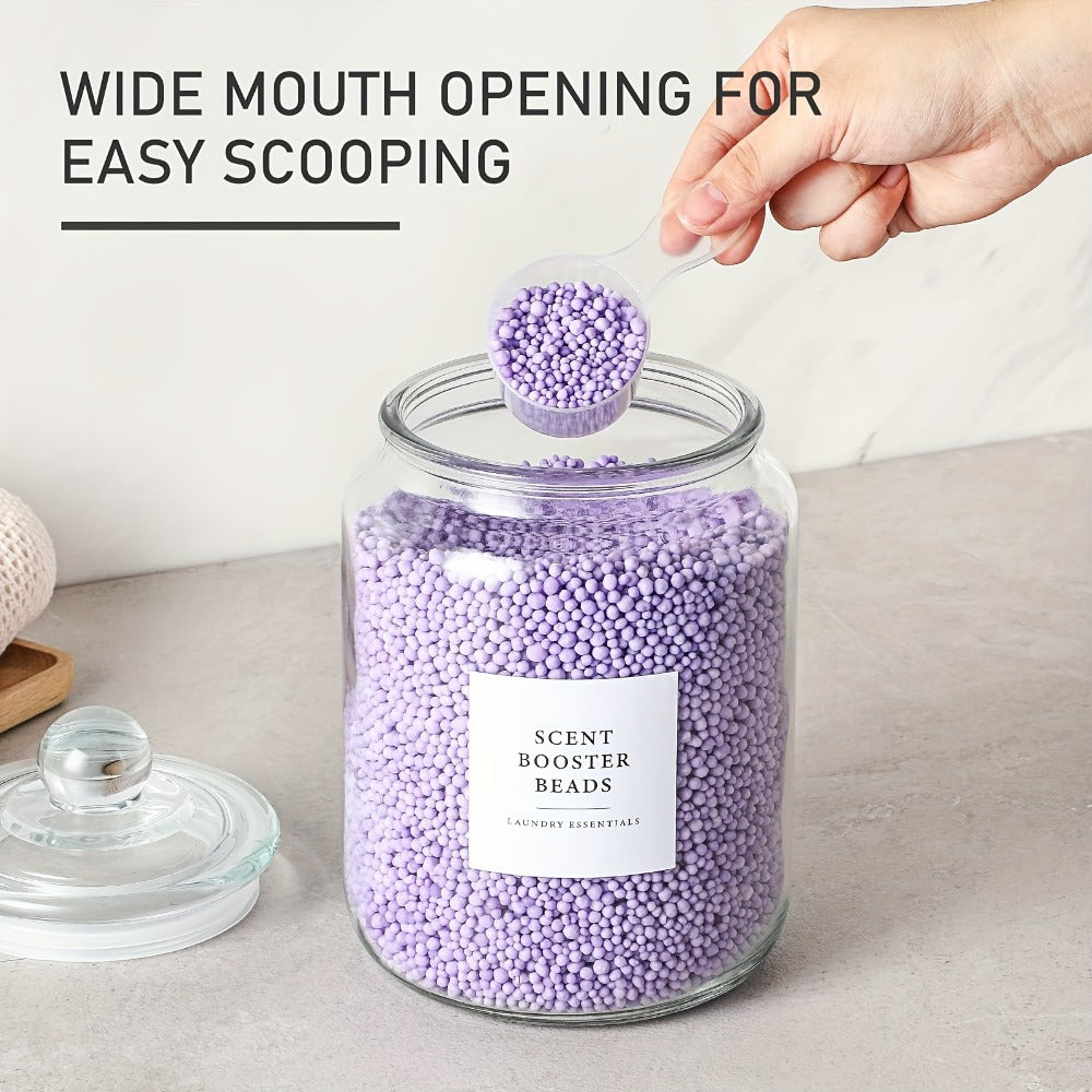 Airtight Glass Jars with Lids Labels and Spoons Half Gallon Storage Canisters for Laundry Detergent Pods Scent Booster Beads Kitchen Pantry