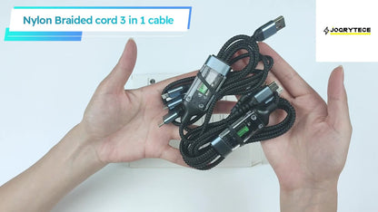 MFi 3-in-1 Charging Cable 100W Fast Charge 4/8 Pack for an Everyday Personal Care Routine, with Listed Configuration