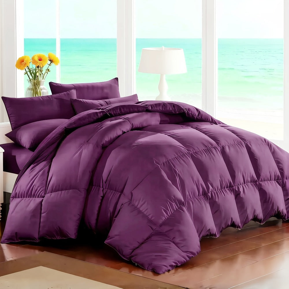 Comforter Set 7-Piece Bed in a Bag Queen King Full Soft Microfiber Down Alternative Comforter Fitted Sheet Flat Sheet Pillow Shams