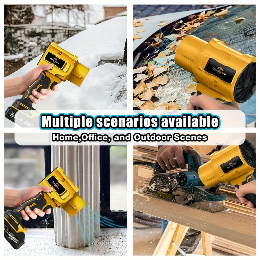 Cordless Handheld Leaf Blower and Air Duster Kit in Yellow or Blue with Two Batteries, Charger and Two Nozzles