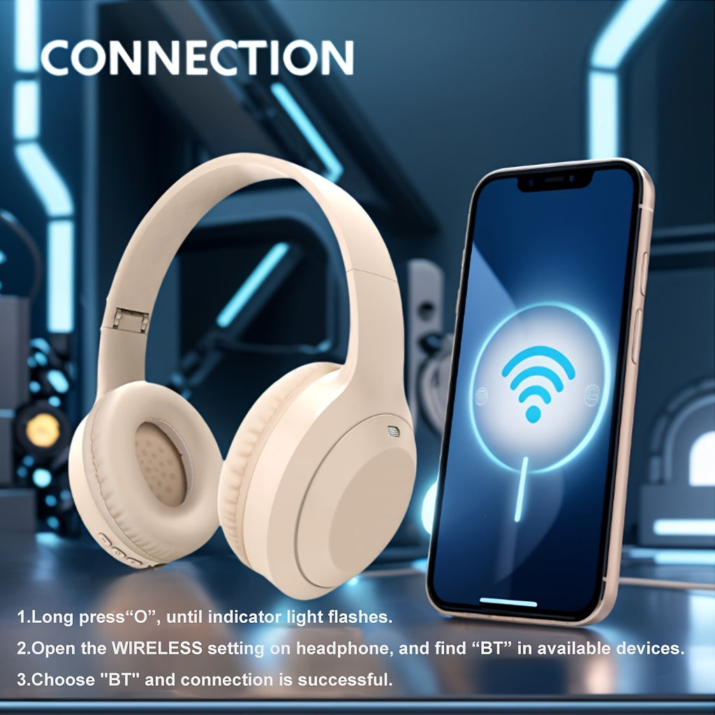 GENAI Over-Ear Wireless Headphones Bluetooth 5.3, Futuristic HiFi Sound Design, Built-In Microphone
