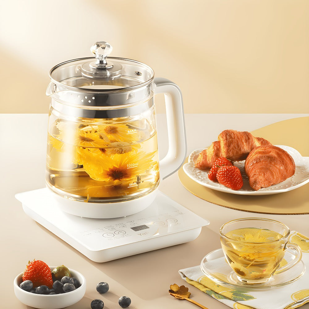 Multifunctional Electric Kettle 1.8L – Thick Glass Health Kettle with 18 Smart Functions, Boil Water, Make Coffee