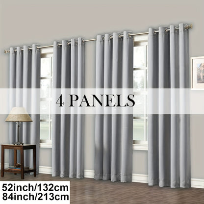 Grommet-Top Blackout Curtain Options in Nine Colors with Seven Width, Length or Panel-Count Labels