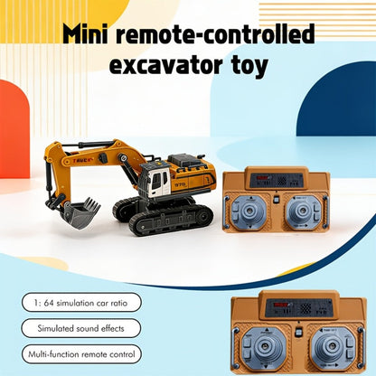 RC Excavator Toy 1:24 Scale 2.4GHz 9-Channel Remote Control with Alloy Metal Cap Lights & Sound Rechargeable Battery