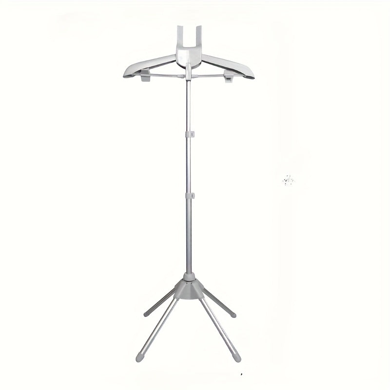 Telescopic Garment Drying Stand with Three Rotating Hanger Arms, Adjustable Height and Gray or Black Finish