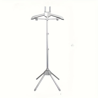 Telescopic Garment Drying Stand with Three Rotating Hanger Arms, Adjustable Height and Gray or Black Finish