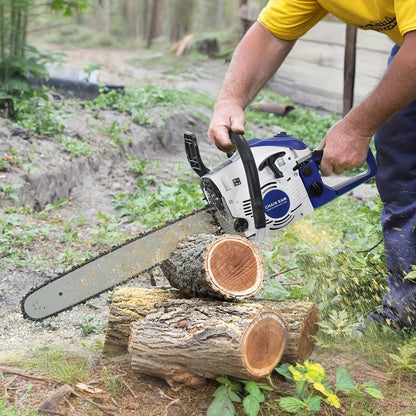 Gas Chainsaw, 2-Stroke Powerful Wood Cutting Logging Farm Ranch for Garden, Patio and Yard Use