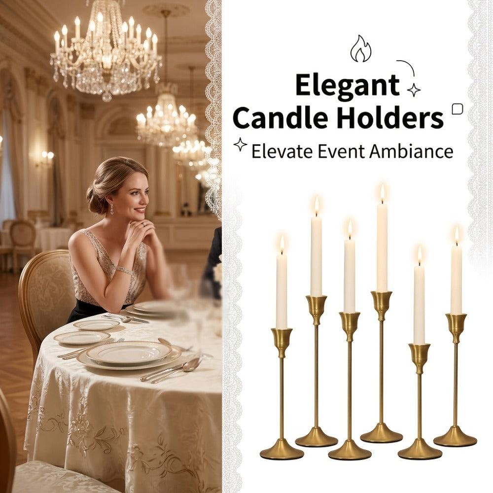 Copper Plated Candlestick Holders Bulk Set for Entryways, Bedrooms and Living Spaces, with the Listed Configuration