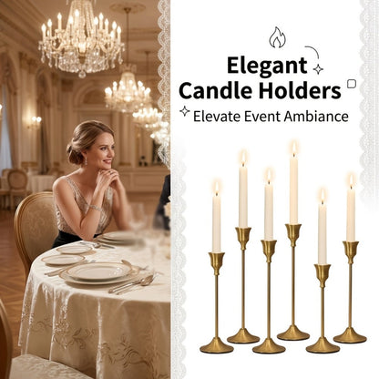 Copper Plated Candlestick Holders Bulk Set for Entryways, Bedrooms and Living Spaces, with the Listed Configuration