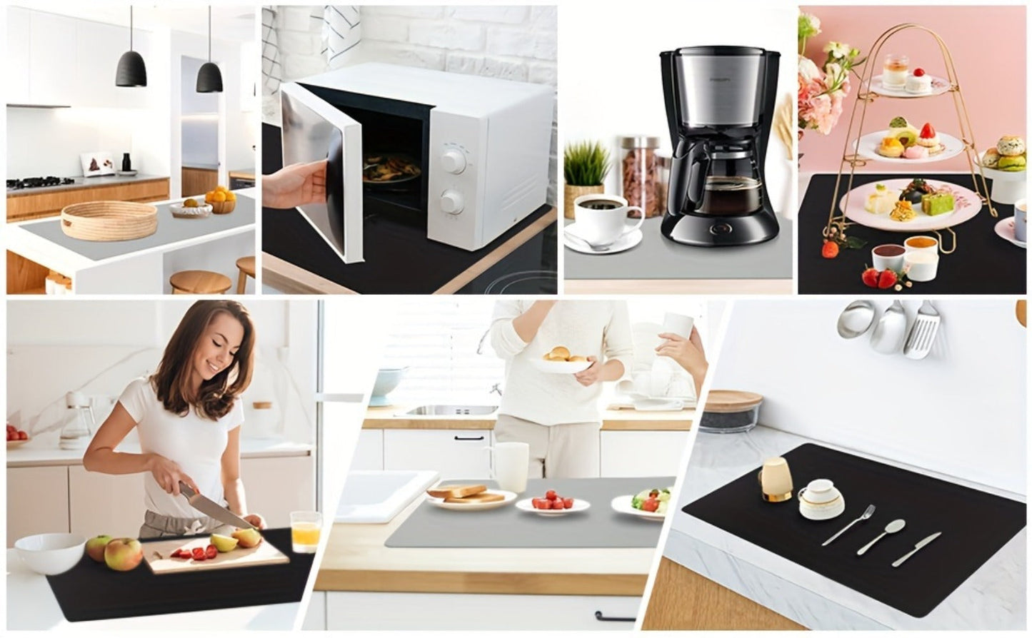 Extra Large Silicone Mat for Kitchen Counter, Heat Resistant Countertop Protector, Nonstick Craft Mat & Placemat