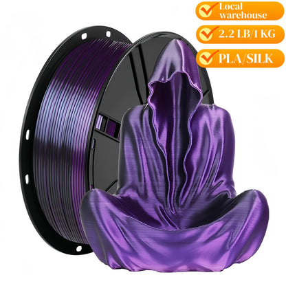 3D Printer Filament Airok Silk PLA 1.75mm 1kg Spool with Ten Glossy Solid, Dual-Color and Rainbow Options