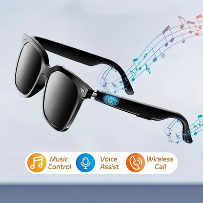 Open Ear Bluetooth Audio Glasses with Built-In Earbuds, Wireless Smart Sunglasses for Music & Hands-Free Calls