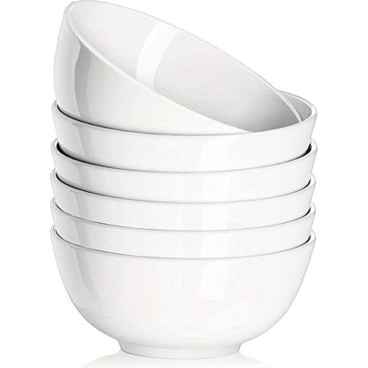 Ceramic Bowls Set 22oz White Porcelain – Dishwasher & Soup Bowls for Kitchen, Cereal, Ramen, Oatmeal