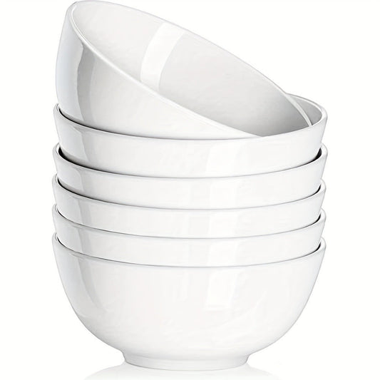 Ceramic Bowls Set 22oz White Porcelain – Dishwasher & Soup Bowls for Kitchen, Cereal, Ramen, Oatmeal