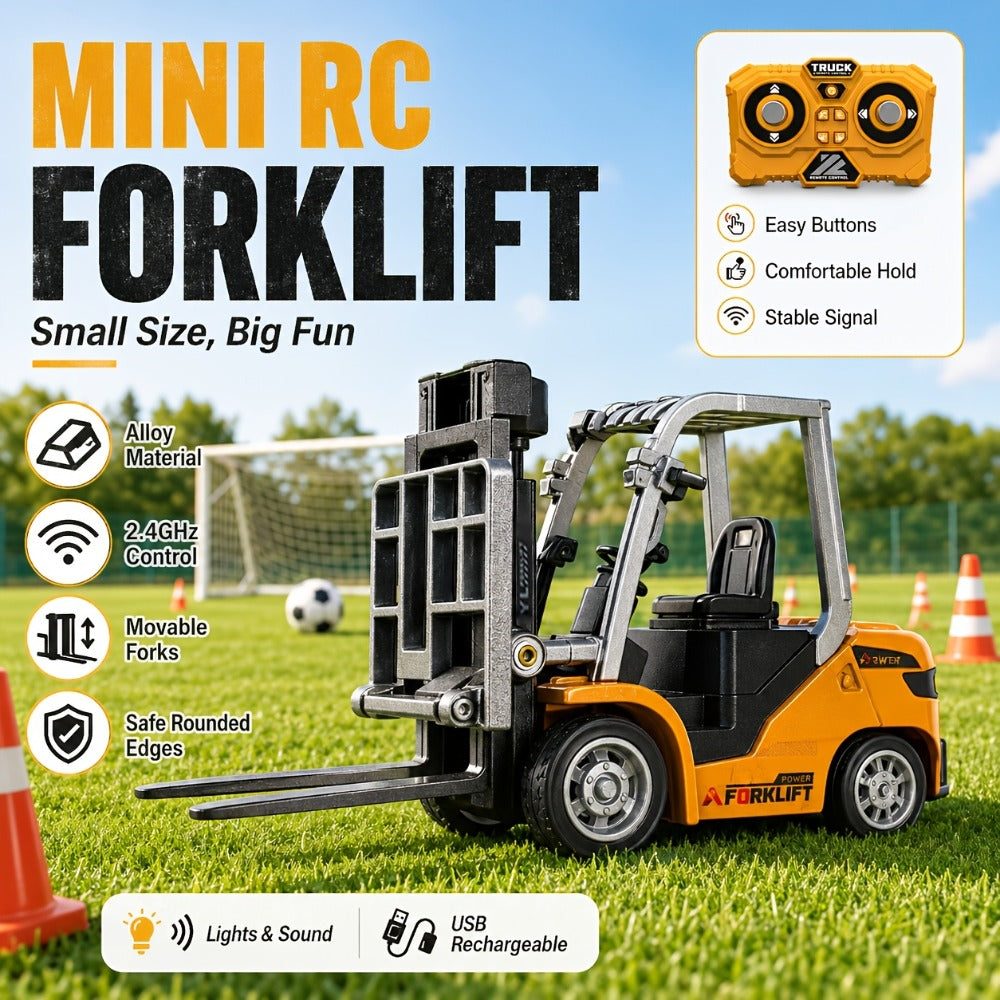 Remote Control Excavator Loader Dump Truck Toy for Kids 2.4GHz Alloy RC Construction Vehicle with Light & Sound