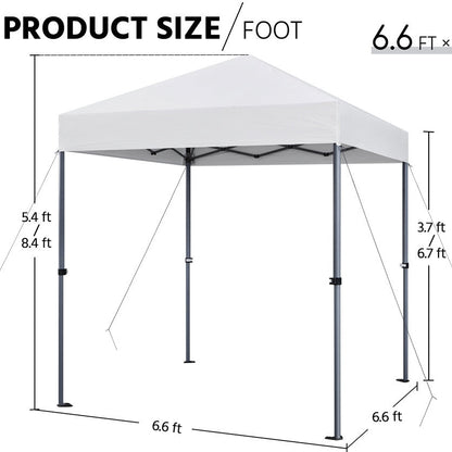 Pop Up Canopy One-Push Lock UPF 50+ Height Adjustable Instant Canopy Tent with Roller Bag, Guy Lines & Ground Anchors for Party