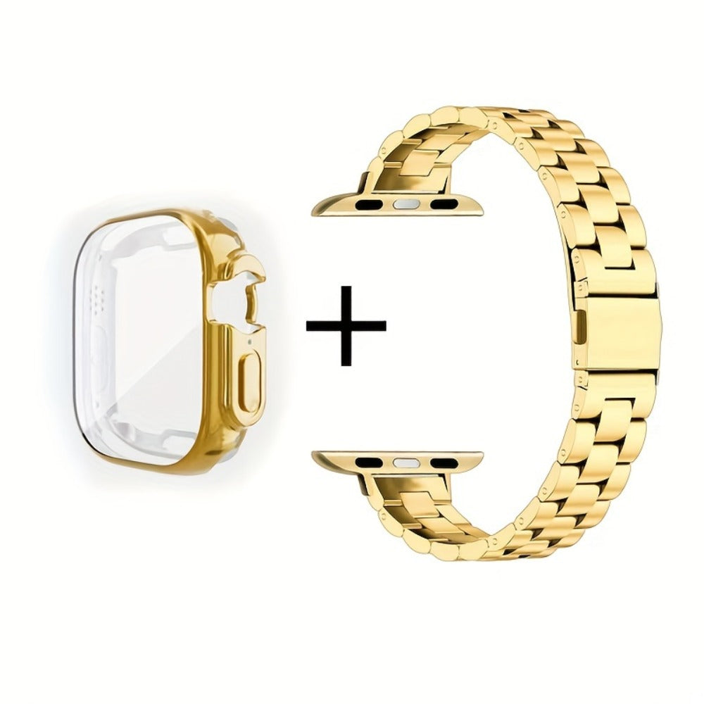 Slim Waist Apple Watch Steel Band & Half Shell Case 3-Piece Set for an Everyday Personal Care Routine
