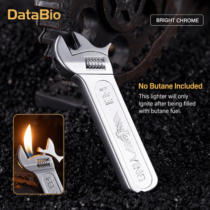 Spanner Shape Novelty Lighter, Refillable Butane Windproof Metal Lighter, Cool Gadget Gift for Men