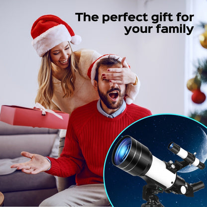 70 mm Refractor Telescope Kit with Five Color Labels, Tripod, Phone Holder and Two Eyepieces