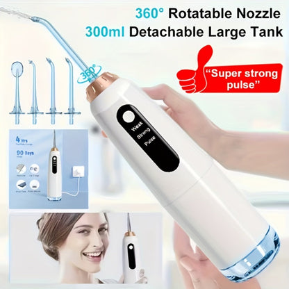 Electric Toothbrush Water Flosser Combo Set – 3 Modes USB Rechargeable Oral Care Kit with 4 Brush Heads & 4 Nozzles