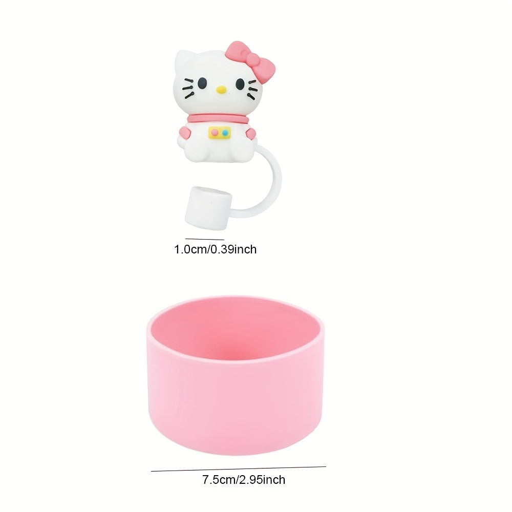 Kawaii Sanrio Tumbler Accessories Cup Sleeve & Silicone Boot Set – Compatible with 30 & 40 oz Tumblers, Hello Kitty Kuromi Cinnamoroll