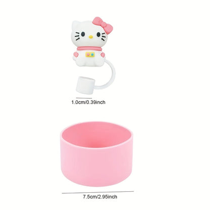 Kawaii Sanrio Tumbler Accessories Cup Sleeve & Silicone Boot Set – Compatible with 30 & 40 oz Tumblers, Hello Kitty Kuromi Cinnamoroll