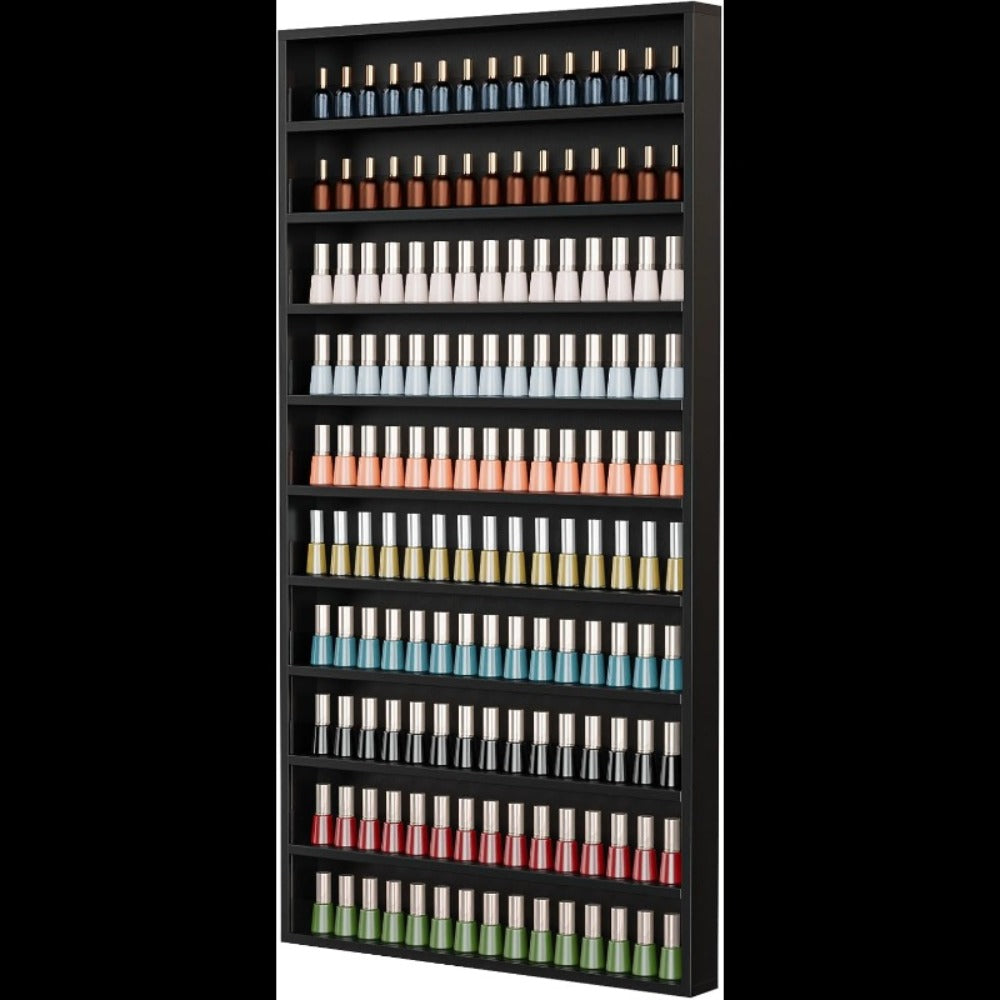 Wall Mount Nail Polish Rack Organizer 6 or 10 Tier with Acrylic Baffle Salon Display Shelf for Gel Polish