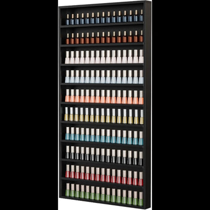 Wall Mount Nail Polish Rack Organizer 6 or 10 Tier with Acrylic Baffle Salon Display Shelf for Gel Polish