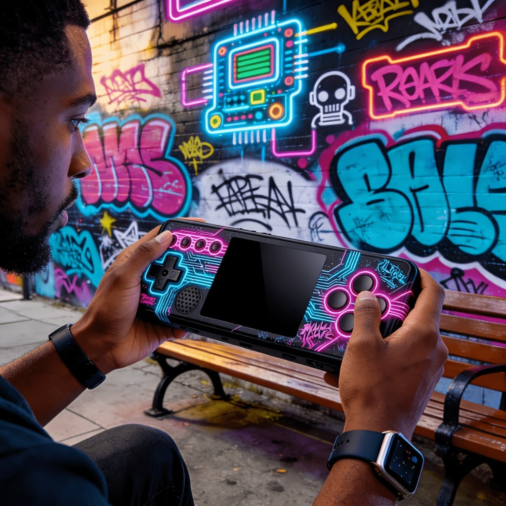 Handheld Game Console and Smart Watch Two-Piece Set with Basic or Deluxe Bundles in Three Console Colors