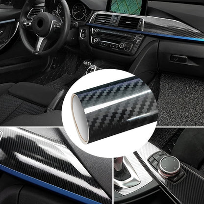 5D Carbon Fiber Vinyl Wrap 50cm x 300cm – Self-Adhesive Car Interior Decor Film, UV Protection, Scratch-Resistant, Dashboard Trim Sticker