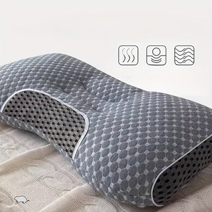 Cervical Neck Support Pillow Soft Knitted Ergonomic Orthopedic Contour Pillow for Deep Sleep – Non-Collapse High Pillow Core All Seasons