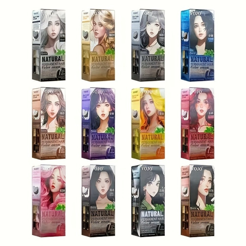 Permanent Hair Dye Kit 12 Vibrant Colors with Developer & Applicator Tools Bleach Blonde Ash for Bath Time, Home Spa and Personal Care