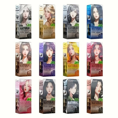 Permanent Hair Dye Kit 12 Vibrant Colors with Developer & Applicator Tools Bleach Blonde Ash for Bath Time, Home Spa and Personal Care