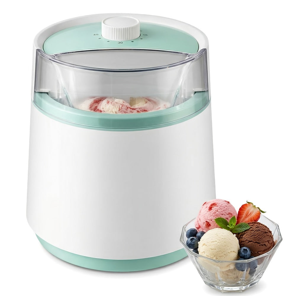 Ice Cream Maker 2 Liter Large Stainless Steel with LED Screen - Electric Ice Cream Machine for Home