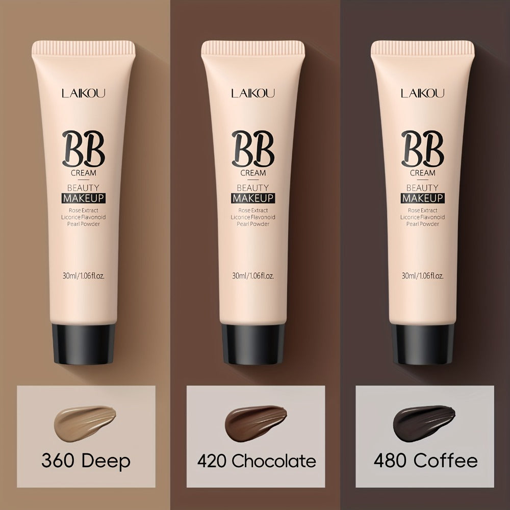 BB Cream 2 Pcs Set Waterproof, Pore-Minimizing Full Coverage Foundation with Blemish Concealer & Glycerin Hydration