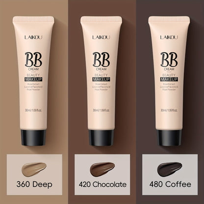 BB Cream 2 Pcs Set Waterproof, Pore-Minimizing Full Coverage Foundation with Blemish Concealer & Glycerin Hydration