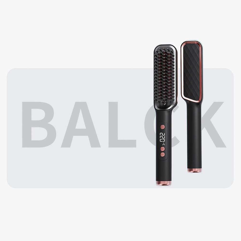 Hair Straightening Brush, 30-60 Sec Fast Heating, 3 Temperature Settings, Wide-Spaced Smooth Glide Teeth