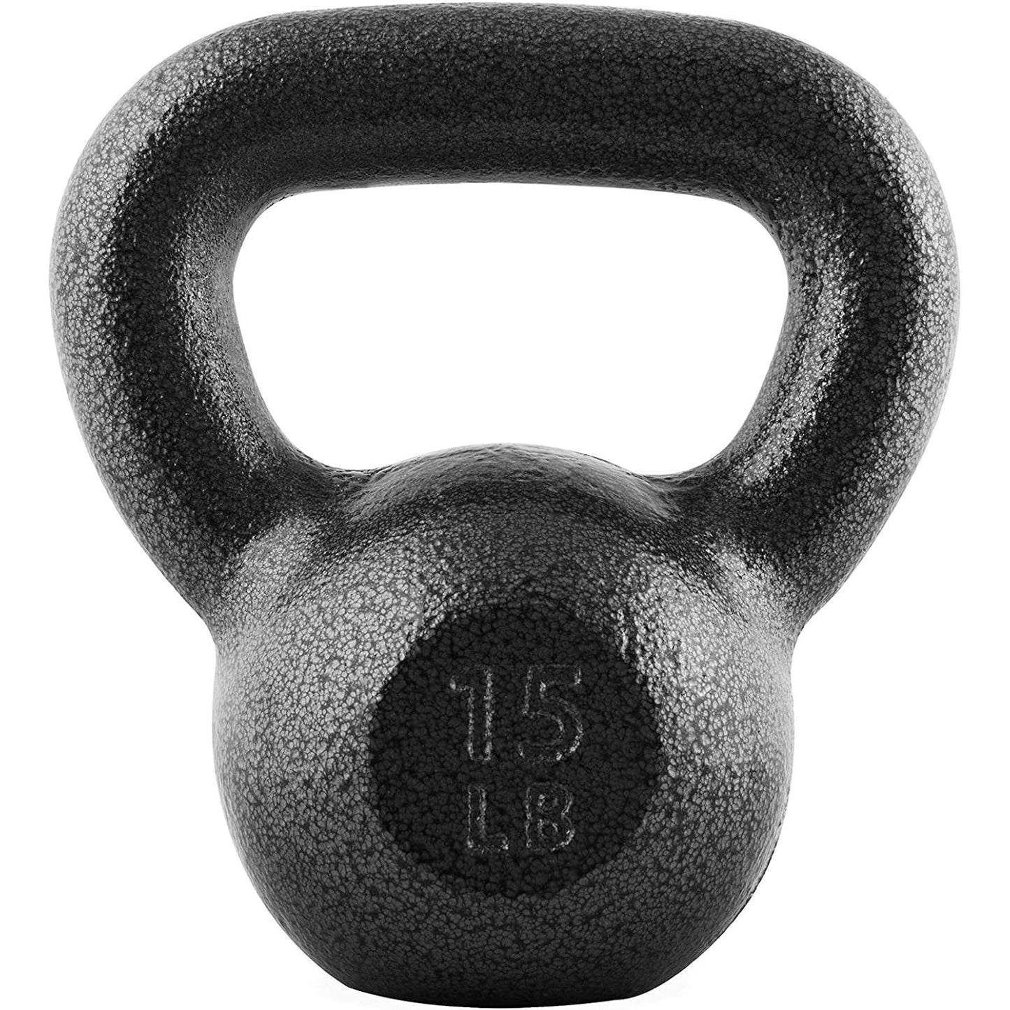 Cast Iron Kettlebell with Wide Flat Base – Hammerstone Painted, Anti-Corrosion, Smooth Grip Handle for Strength Training, Full Body Workout