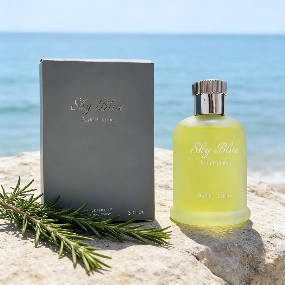 Men's Cologne Eau de Parfum Sky Blue - Bergamot Rosemary & Oak Moss Fresh Masculine Fragrance, No Propylene Glycol