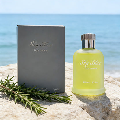 Men's Cologne Eau de Parfum Sky Blue - Bergamot Rosemary & Oak Moss Fresh Masculine Fragrance, No Propylene Glycol