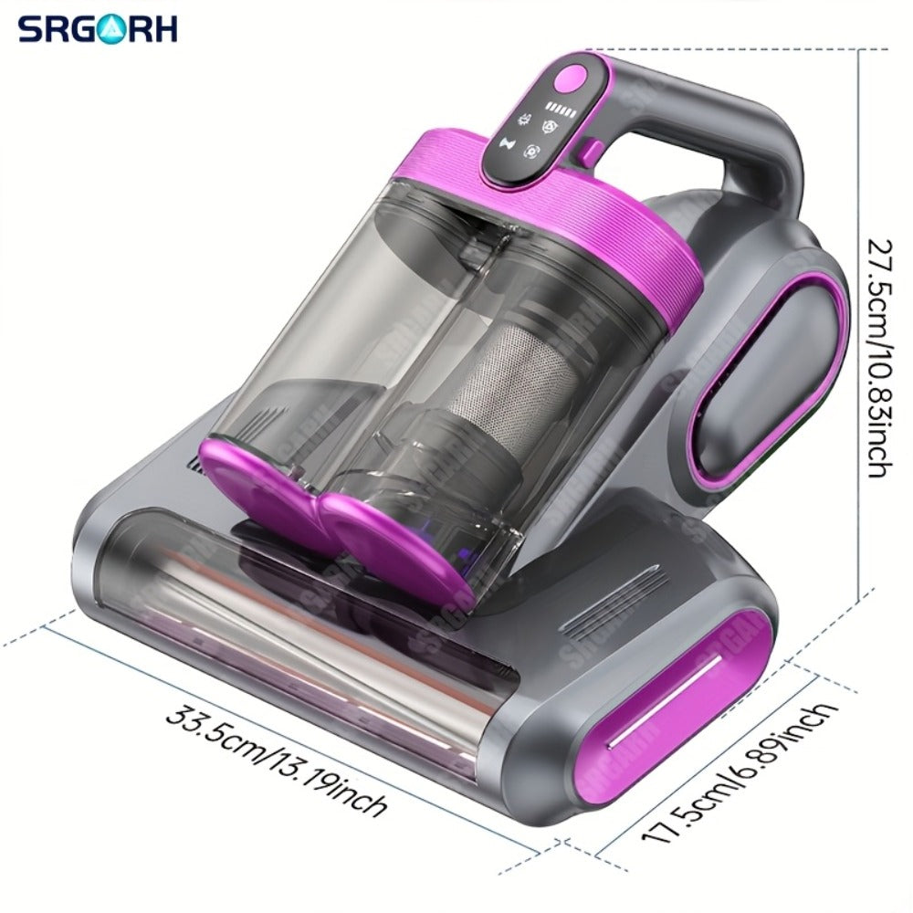 Mattress Vacuum Cleaner Handheld Bed Cleaner – 16KPa Strong Suction with UVC Light & Hot Air Heating, Deep Clean for Pillows, Sofa