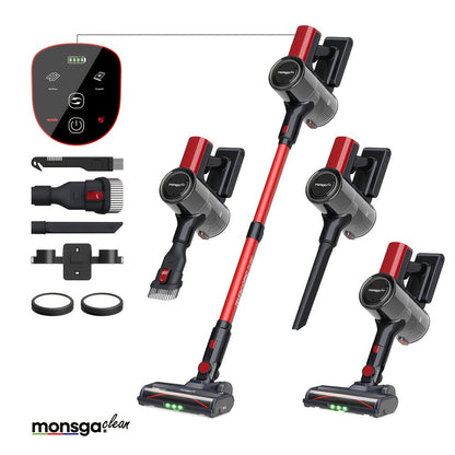 Cordless Vacuum Cleaner 46KPA Powerful Suction Detachable Battery Anti-Tangle V-Shaped Brush for Entryways, Bedrooms and Living Spaces