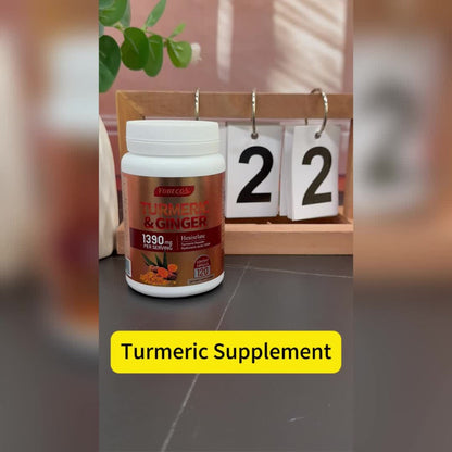 Turmeric Supplement with Black Pepper, Sports Recovery, Skin Health & Digestion Support for Women & Men