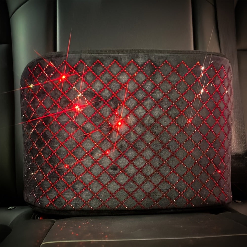 Rhinestone Car Seat Back Purse Holder and Mesh Barrier in Six Crystal Color Checkouts for Cars and SUVs