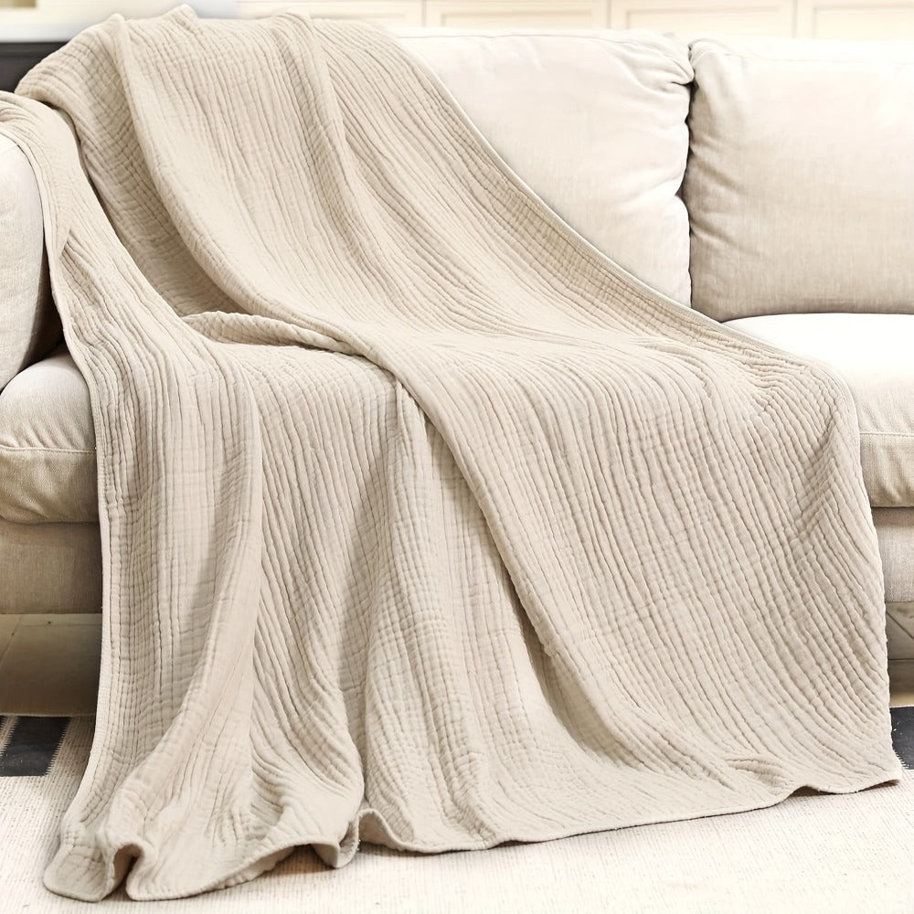 Morandi Cotton Muslin Blanket 6-Layer, Gauze Throw for Couch & Bed, Breathable All Season, 6 Colors