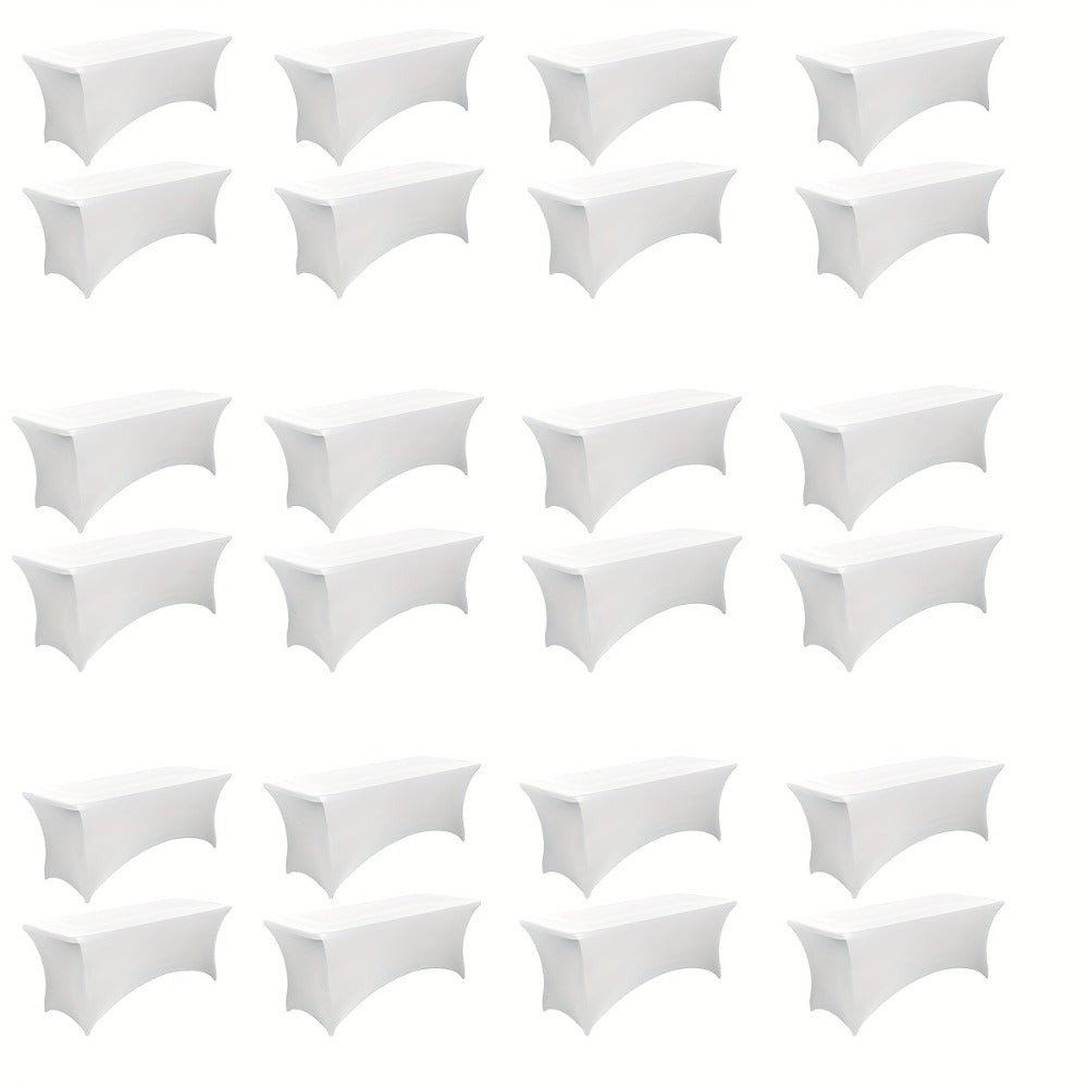 Tablecloth Fitted Stretch Cover Bulk Pack for 6-Foot Rectangle Tables in 6, 12 or 24 Pieces