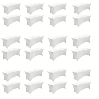Tablecloth Fitted Stretch Cover Bulk Pack for 6-Foot Rectangle Tables in 6, 12 or 24 Pieces